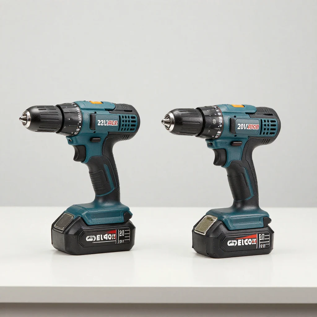 12V 与 20V 锂电钻对比摆放